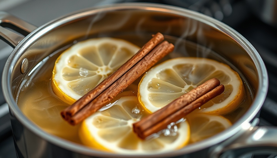 Simmering lemons and cinnamon for beautiful skin tips recipe.