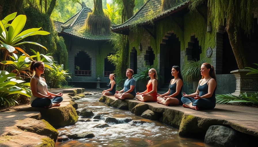 Serene group meditation at Bali wellness retreat