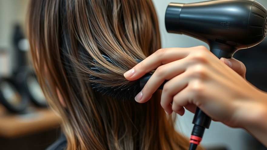 Close-up of hands styling wet hair, showcasing volumizing hairstyles and hair treatments.