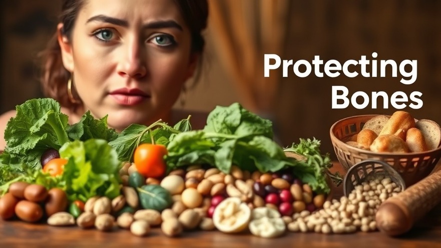 Close-up of a person with healthy plant-based foods, highlighting the Mediterranean Diet for Bone Health.