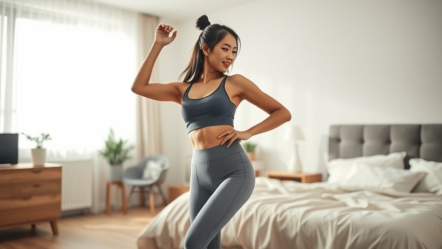 Asian woman demonstrating lower body exercises in a cozy bedroom, promoting fitness without squats.