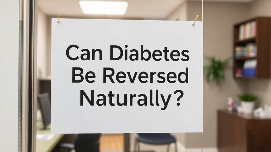 A doctor's office sign asking 'Can Diabetes Be Reversed Naturally?'.