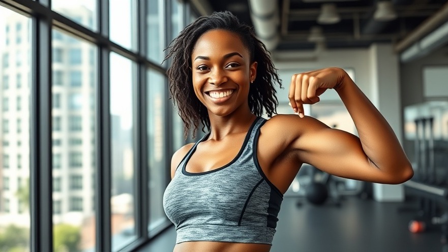 Energetic Black woman showcasing strength training in a modern gym, embracing full body workout benefits.