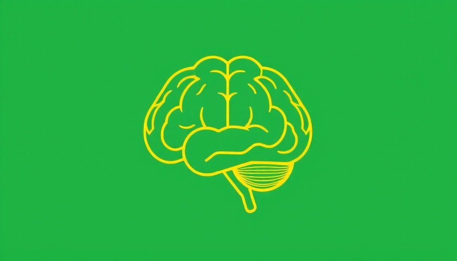Illustration of brain on green background related to obesity and brain health.