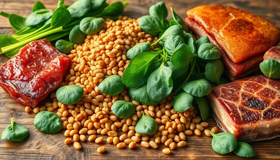 Iron-rich foods assortment for high iron levels strategy.