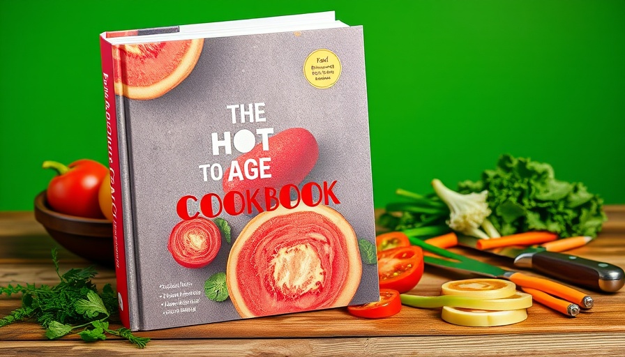 Cookbook for Healthy Aging featuring vibrant cover with vegetables.