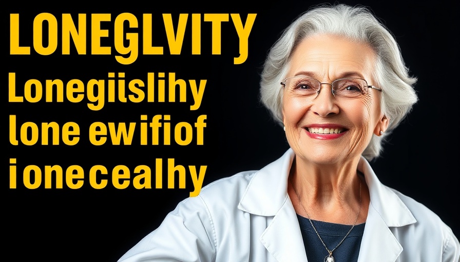 Graphic of older woman discussing lifestyle changes for longevity.