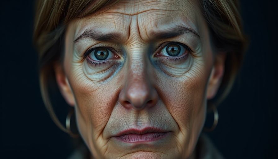 Senior woman's close-up portrait with contemplative expression, nighttime habits seniors health.
