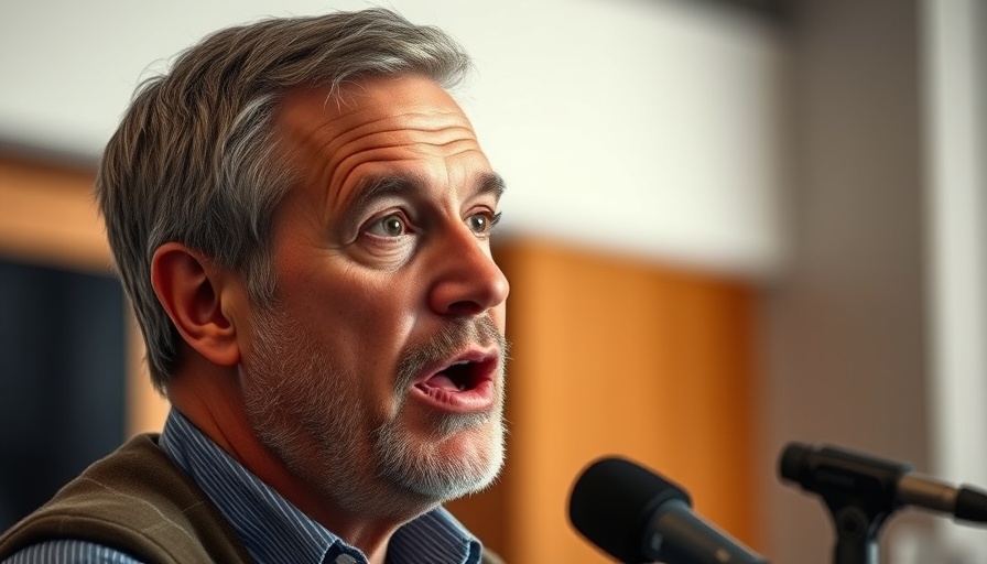 Middle-aged man discussing natural weight loss tips on a podcast.