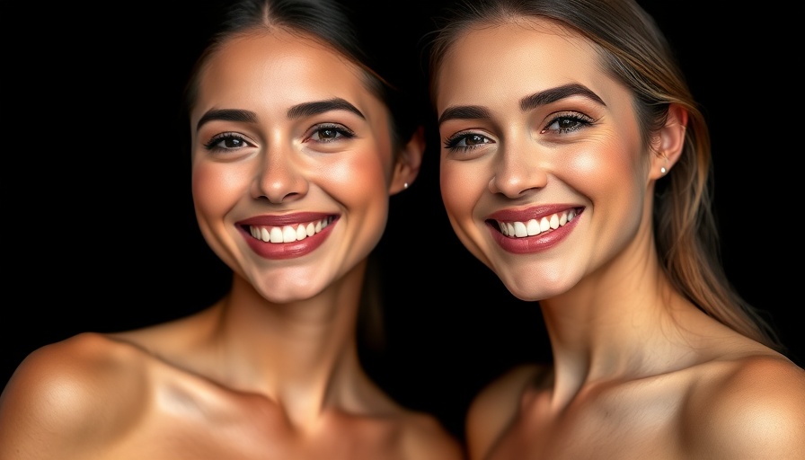 Two women with radiant skin promoting reverse skin aging.