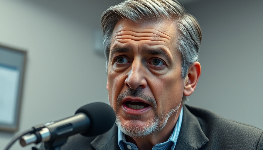 Middle-aged man discussing double chin reduction strategies in a professional setting.