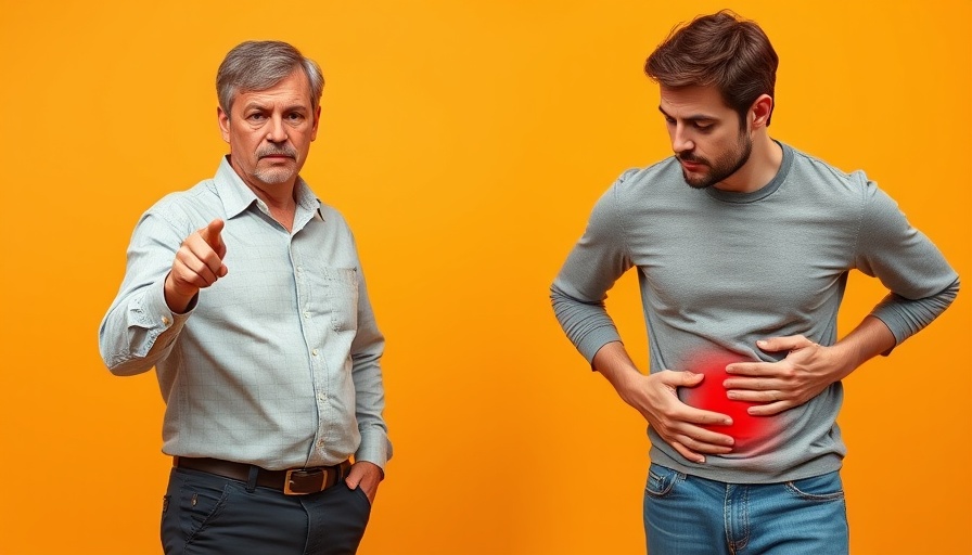 Signs of pancreatic issues illustrated by pain and awareness gesture.