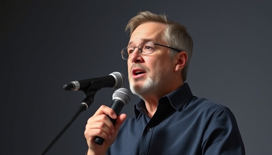 Middle-aged man speaking about the most fattening ingredient in the world.