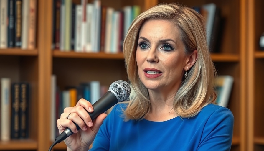 Blonde woman discussing detoxification importance, bookshelf setting.
