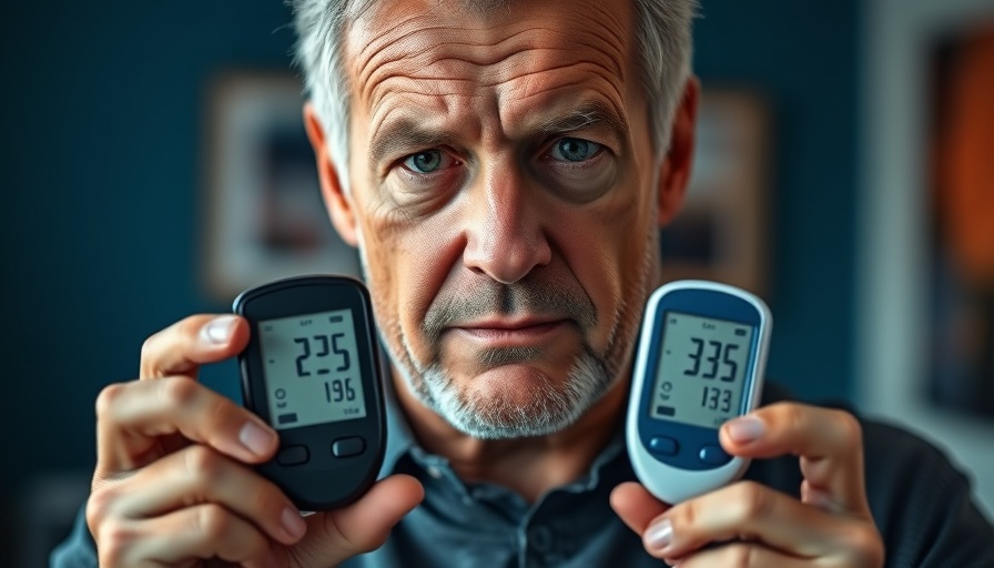 Man shows glucose meters with varying levels, lowers blood sugar levels faster.