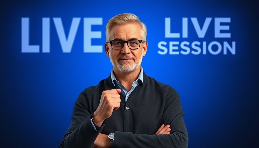 Middle-aged man promoting a live Q&A on hormones and plant-based supplements.