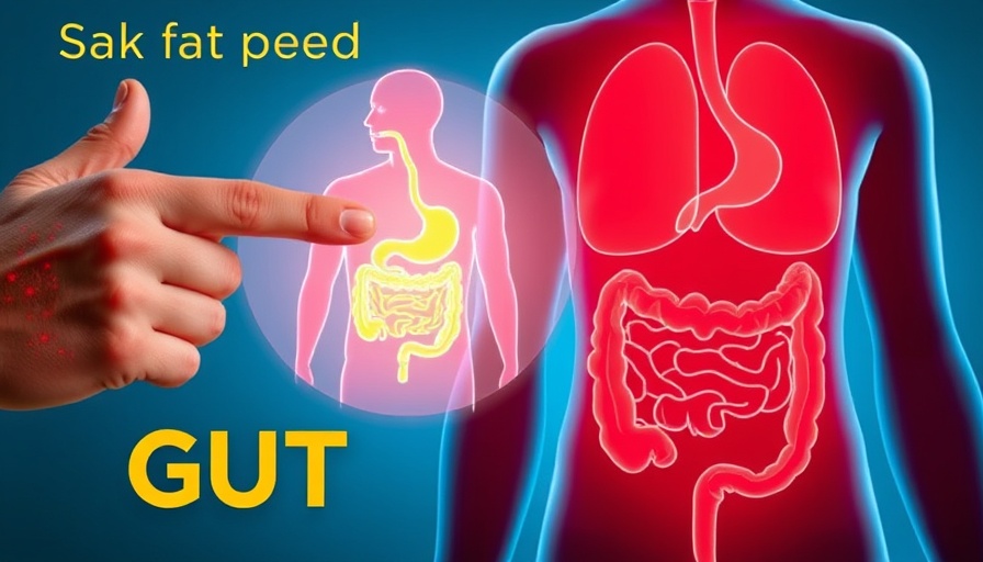Graphic highlighting the gut health and skin connection with informative visuals.