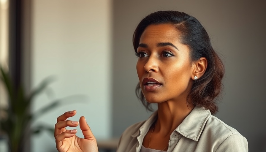 Woman discussing daily detox for optimal health in a bright setting.