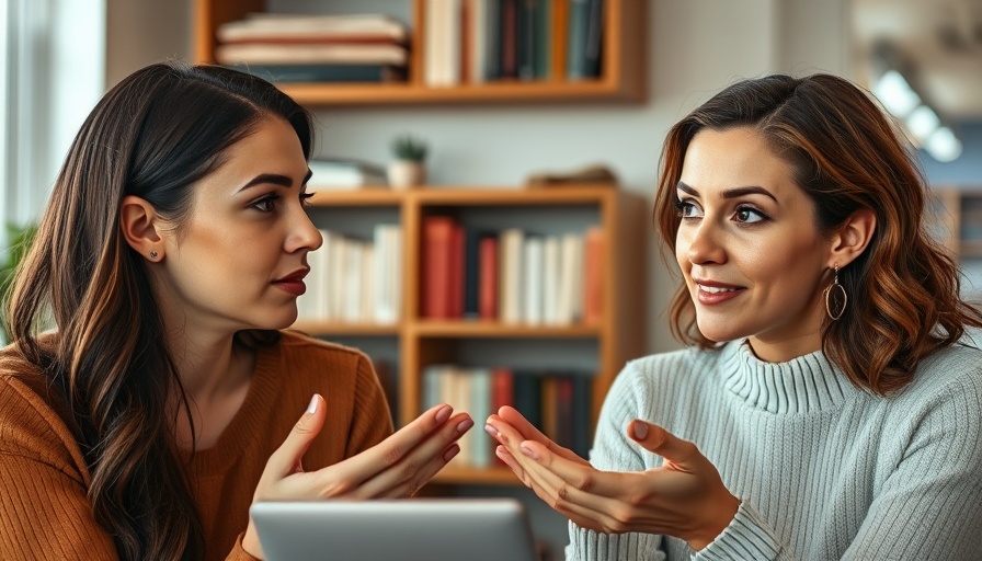 Two women explaining how inflammation ages skin.
