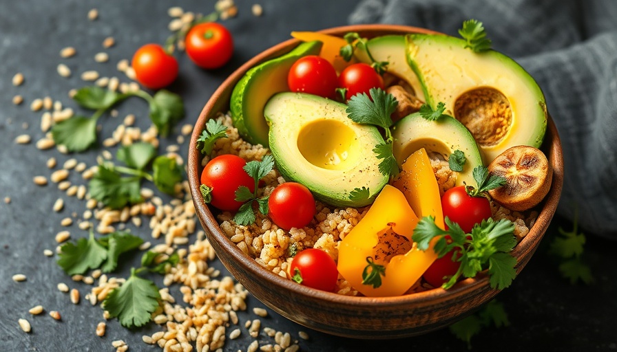 Vibrant plant-based diet bowl for Crohn's disease.
