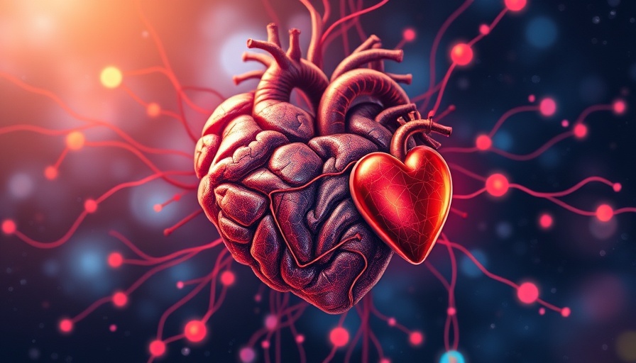 Abstract balance between heart and brain health visualization.