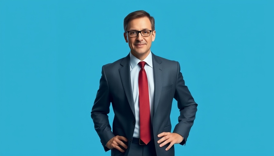 Confident man against a blue background promoting holistic health strategies.
