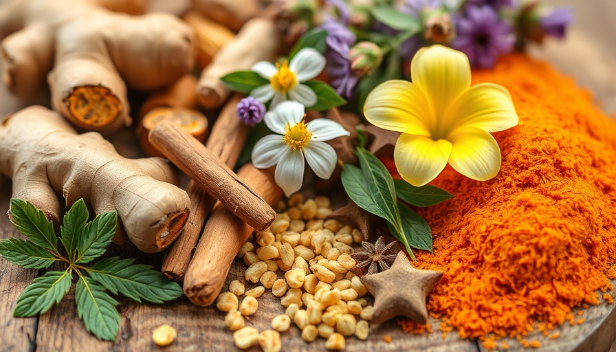 Close-up of herbs and spices for natural sinusitis treatments.