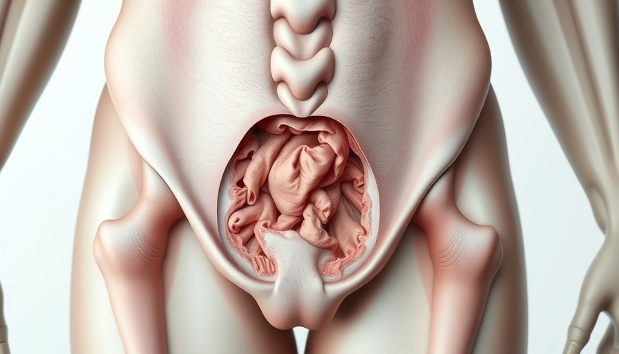 Anatomical diagram displaying inguinal hernias in a medical illustration.