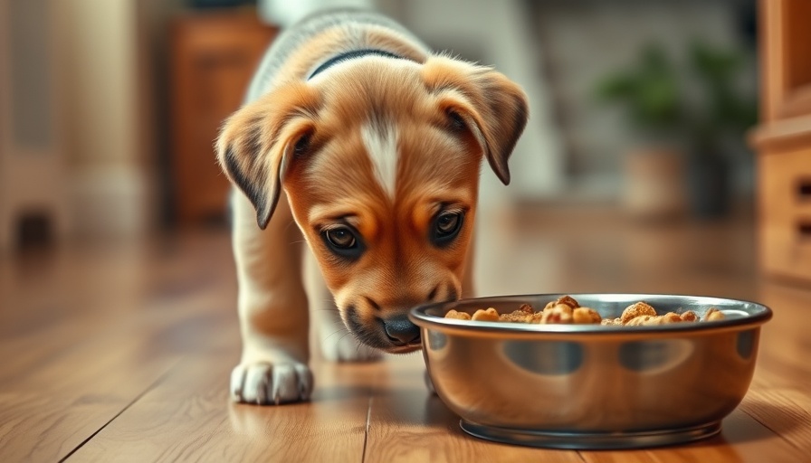 Puppy exploring homemade food, part of a budget-friendly diet.