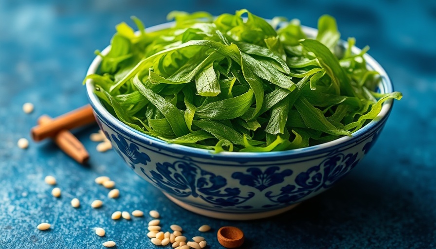 Seaweed in a bowl as a natural source of iodine.
