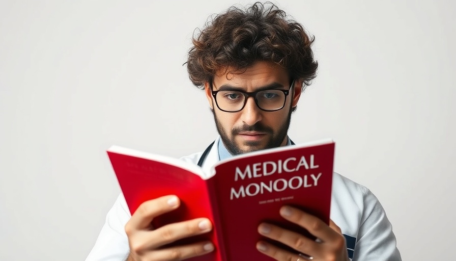 Man focuses on reading 'Medical Monopoly' book, nobody wants to be on drugs.