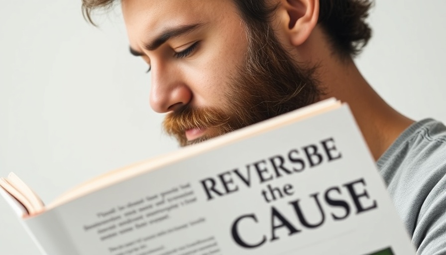 Man reads book on preventing sciatica pain, chronic conditions focus.