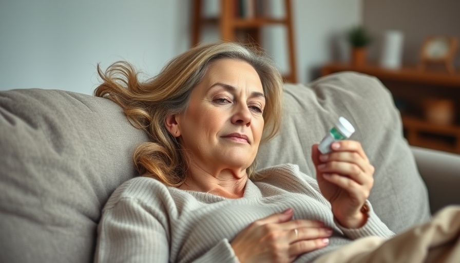 Woman resting on couch holding medicine box for immune support tips.