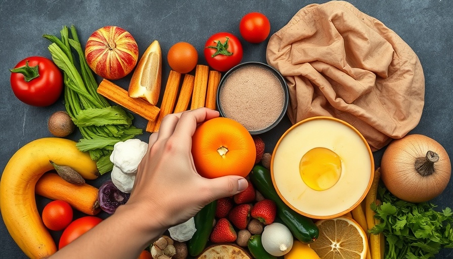 Colorful assortment of foods showing diverse diet options.