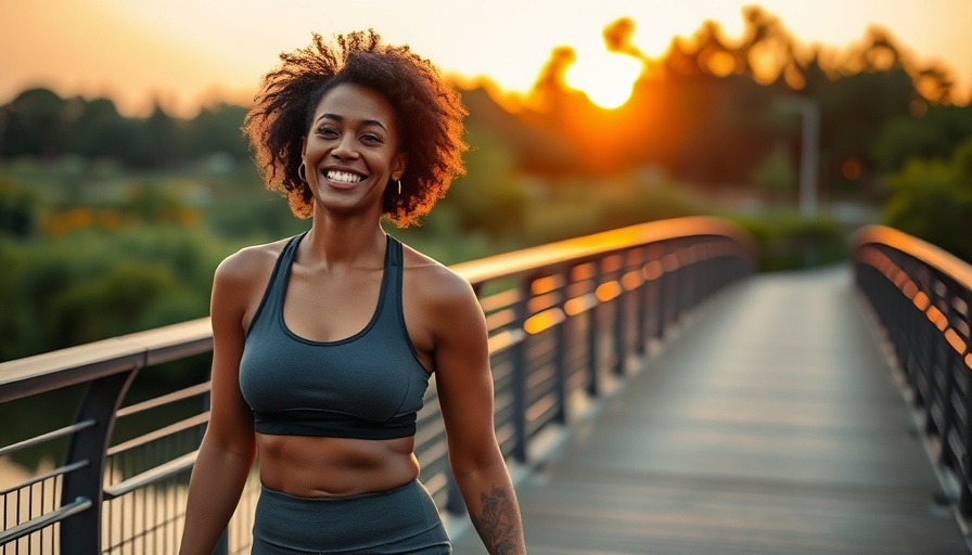 Confident woman embracing body neutrality on a sunset walk.