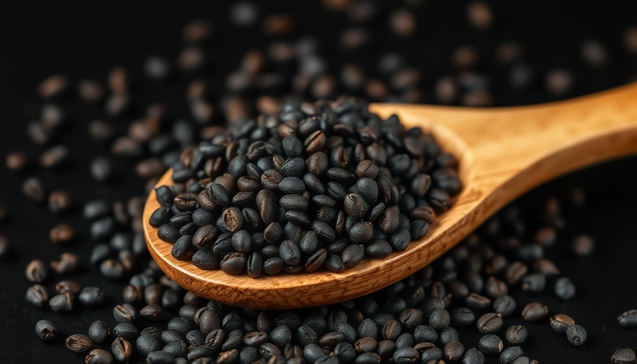 Black Cumin Seed Weight Loss: wooden spoon with seeds.