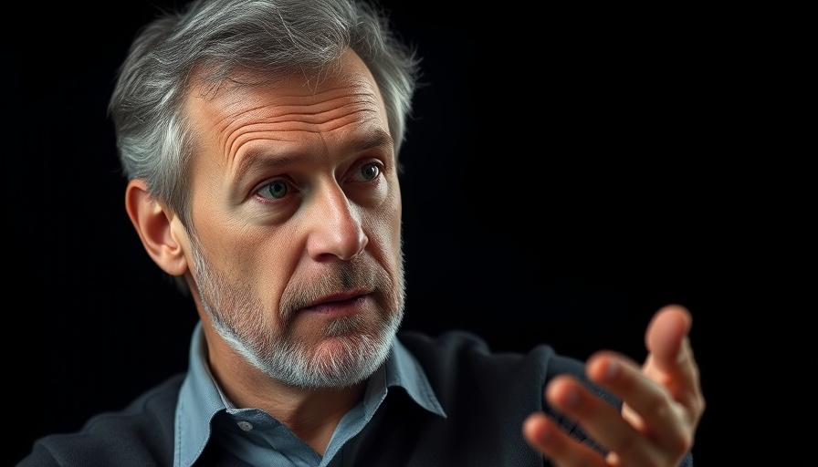 Mature man discussing red onion juice benefits for hair growth.