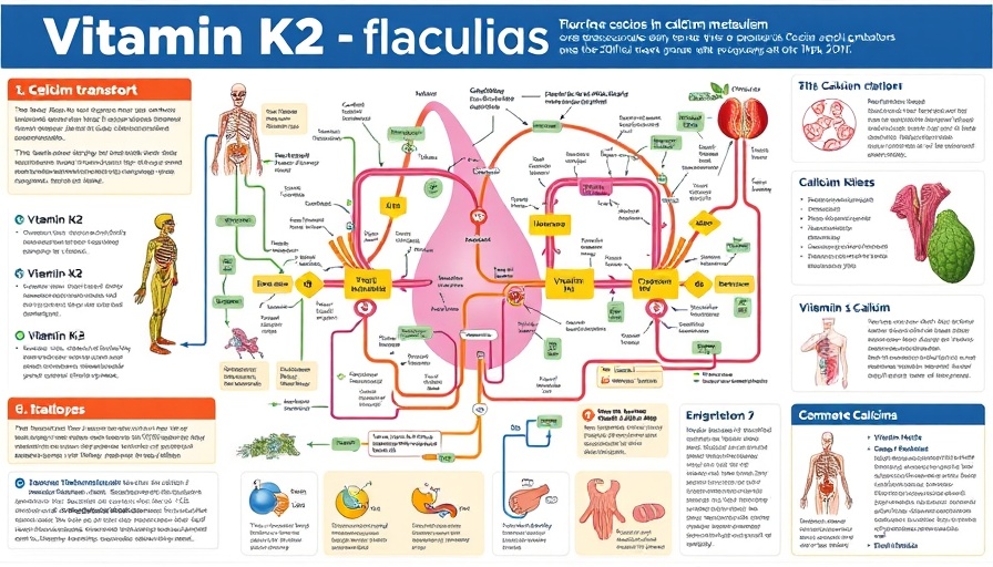 Infographic of Vitamin K2 and calcium metabolism.