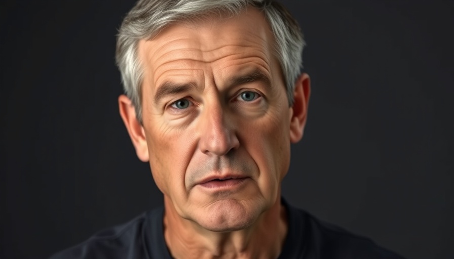 Middle-aged man discussing collagen deficiency symptoms.