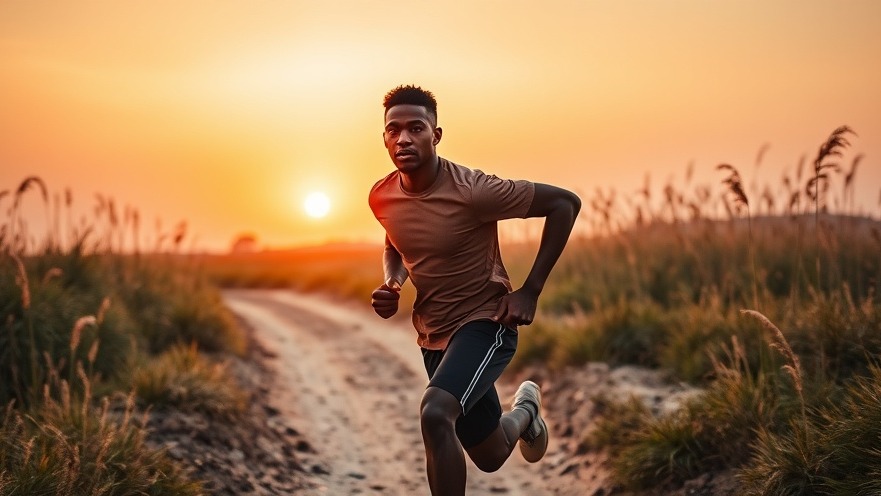 Young black man jogging at sunrise, embodying healthy lifestyle habits.