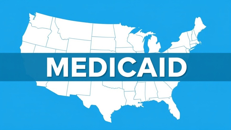 Outline of the US with 'MEDICAID' title, showcasing health care access and I/DD services.