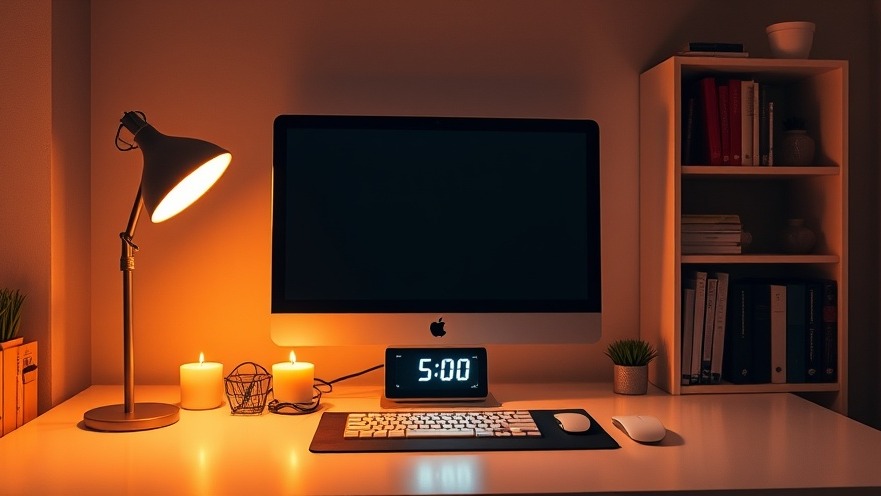 Cozy minimalist desk for a productive morning routine, promoting health and wellness.