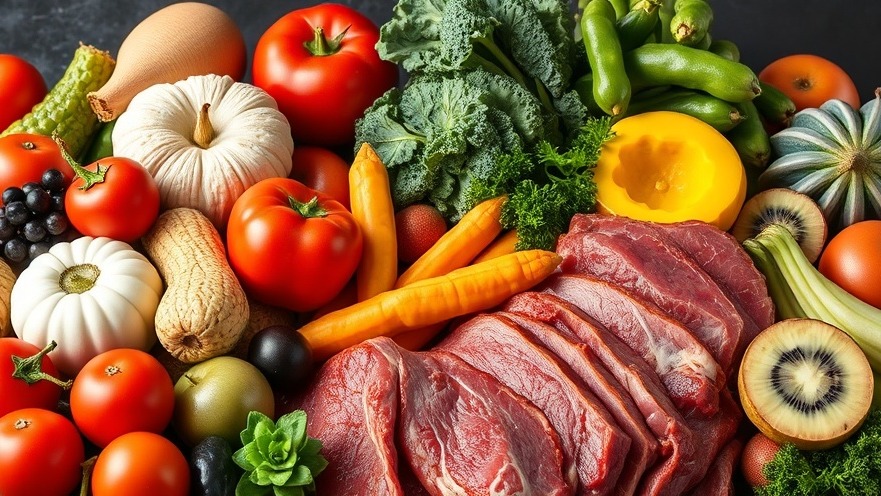 Intuitive eating concept with a diverse array of foods.