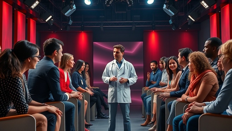 Diverse individuals debating vaccine skepticism and side effects with a medical expert.