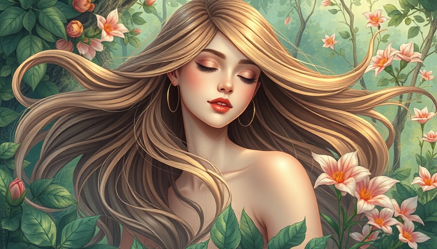 Illustrated ethereal woman with flowers; self-love tips