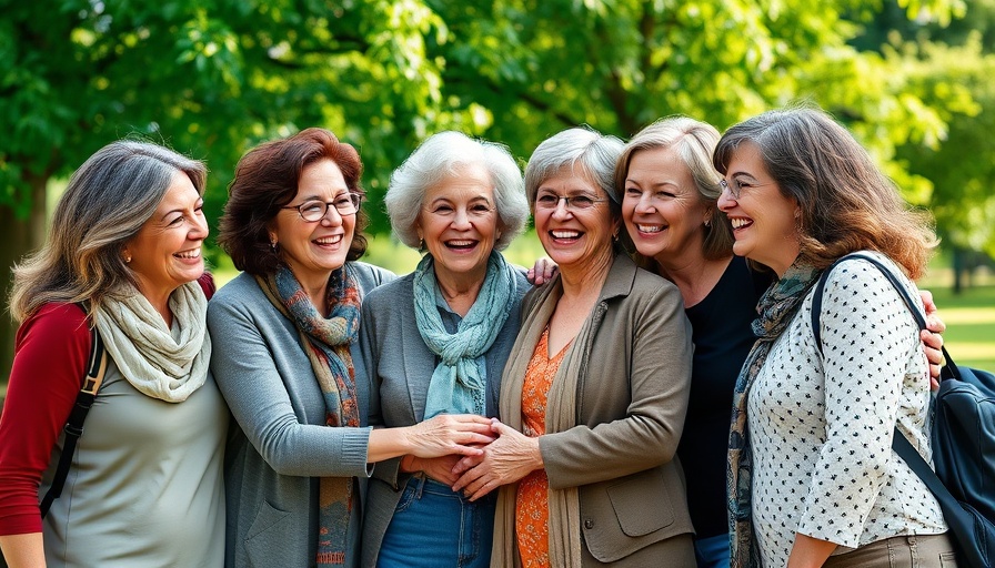 Diverse group of middle-aged women enjoying outdoor activity.