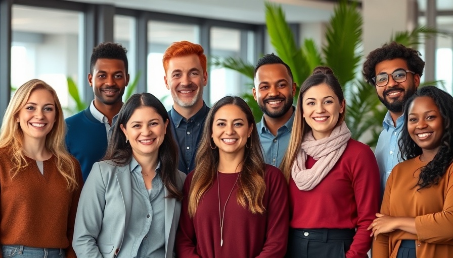 Diverse team in modern office environment fostering a referral network.