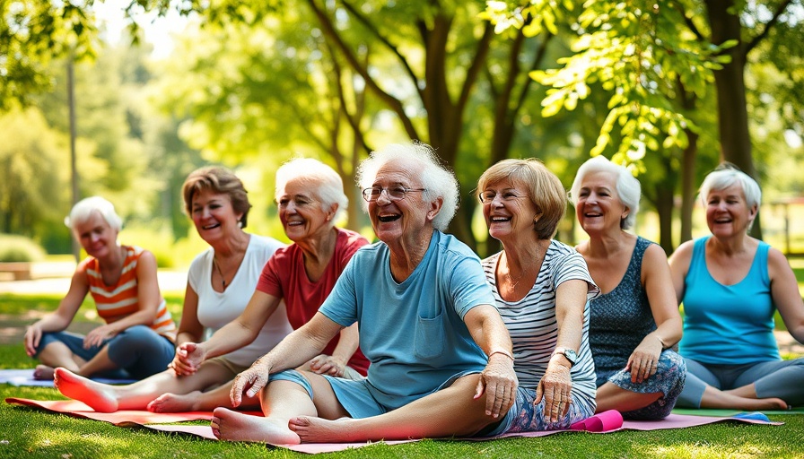 Happy seniors in a park enhancing their healthspan.