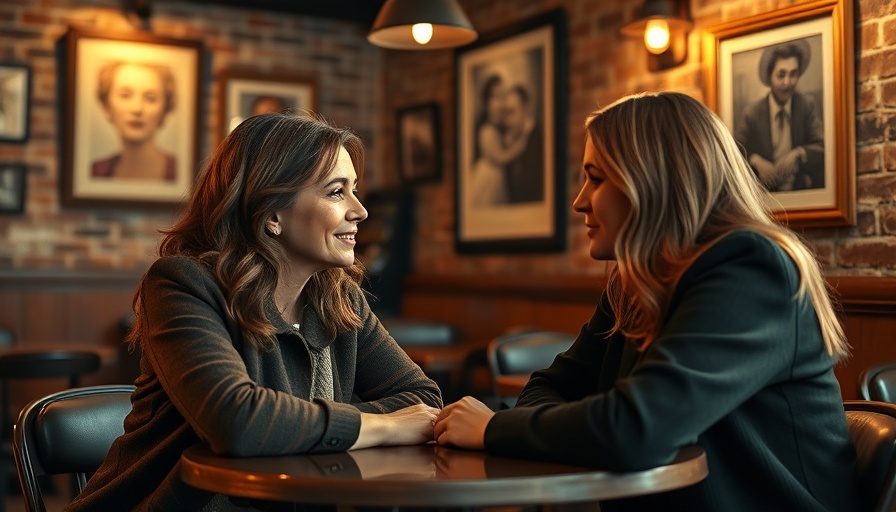 Two women discussing cancer diagnosis in a cozy cafe setting.