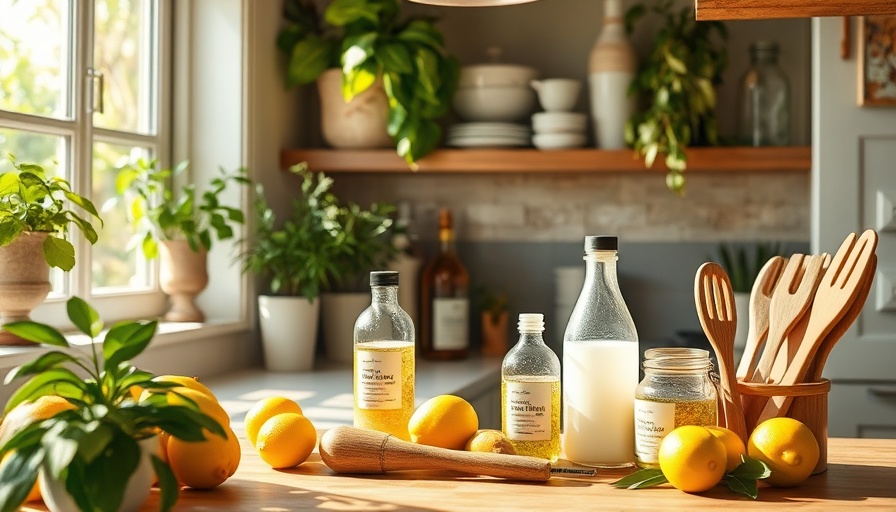Natural bleach alternatives in a sunlit kitchen setting.